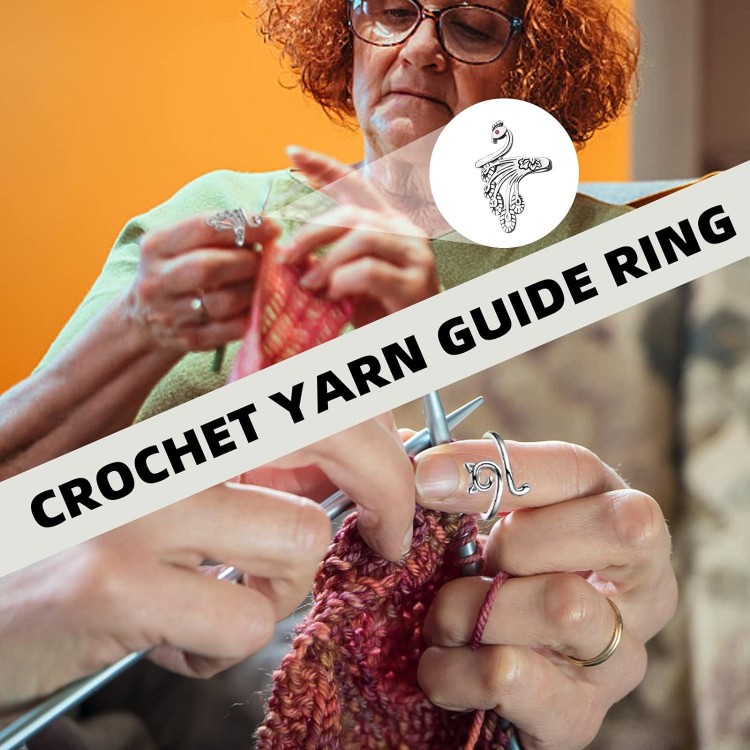 DEPAADER 10 Pcs Crochet Ring - Adjustable Crochet Ring Finger Yarn Guide Knitting Tension Rings