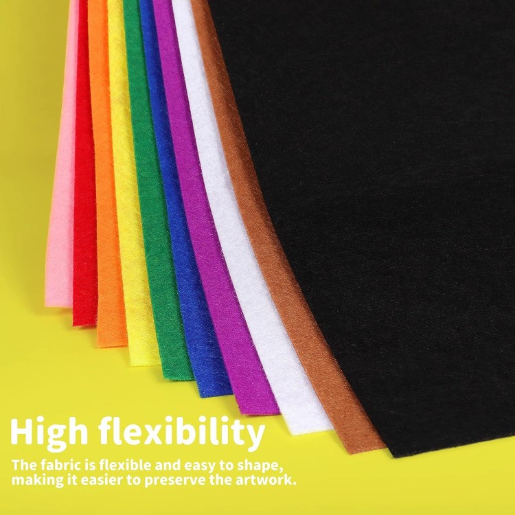 Large Stiff Felt Sheets Bundle: LOTOFUN 10pcs 8x35Inch Assorted Rainbow