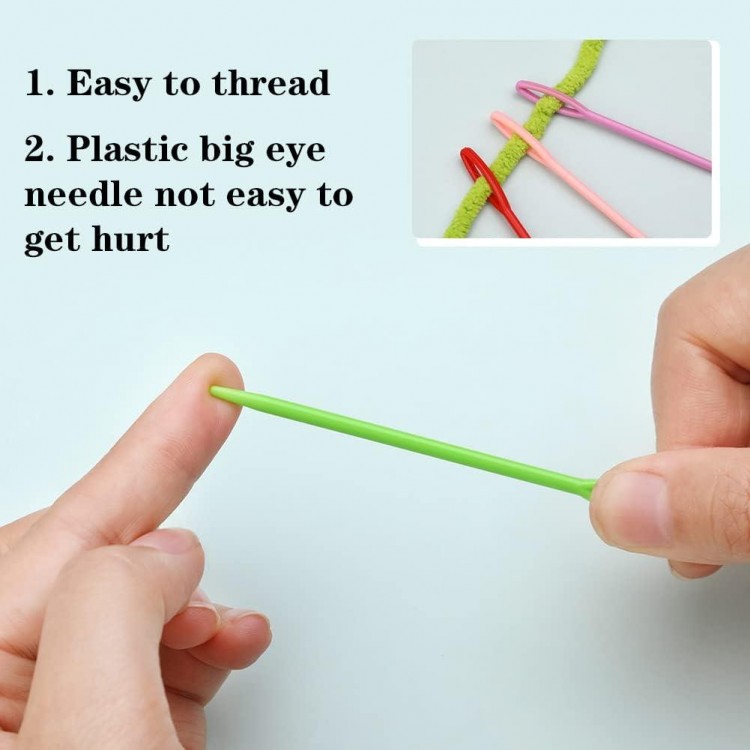 Large Eye Plastic Yarn Needles for Kids, for DIY Sewing Handmade Crafts