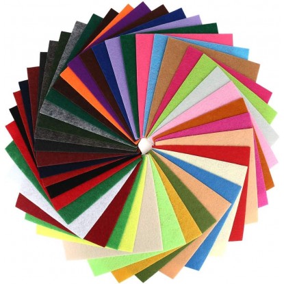 40 Pcs 6 x 6 Inches Craft Felt Fabric Sheets, Assorted Colors Non Woven Felt Sheets