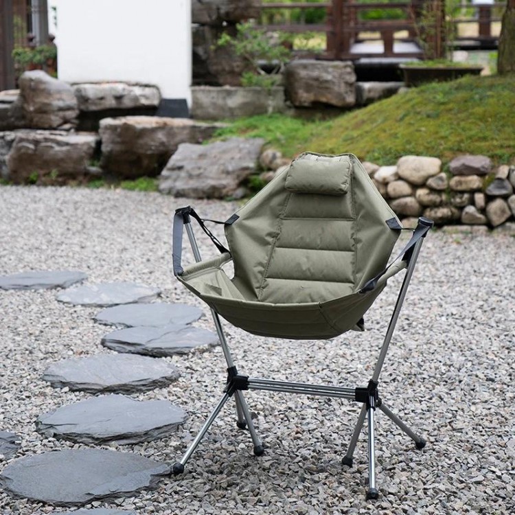 Outdoor Rocking Chair Camping Longue Chair For Relaxing Tourist Beach Chaise Leisure Travel Picnic Fishing Foldable Furniture