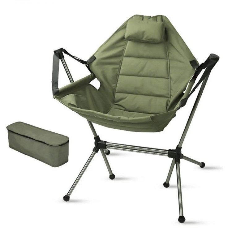 Outdoor Rocking Chair Camping Longue Chair For Relaxing Tourist Beach Chaise Leisure Travel Picnic Fishing Foldable Furniture