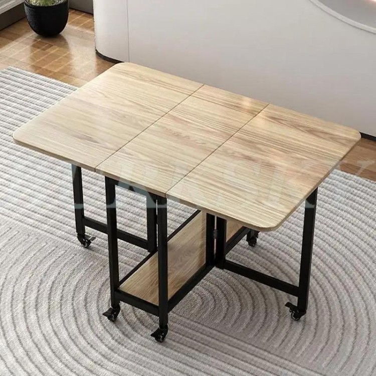 Table Folding Dining table Movable Table Set Dining Table Chair Set Chair Dining Room Furniture Small Apartment Living Room