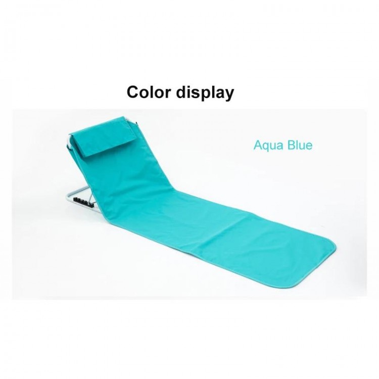 Outdoor Portable Beach Chair Outdoor Folding Camping Mat Chair Portable Folding Beach Mat with Adjustable Backrest Headrest