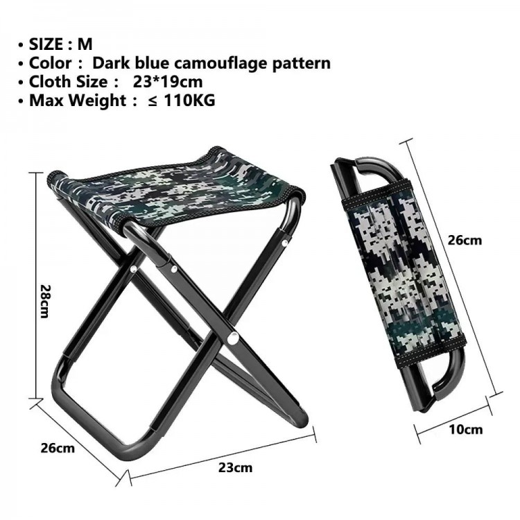 Camping Portable Folding Aluminum Foldable Fishing Chair Stool Seat Hiking Tools Picnic Camping Stool MIni Storage