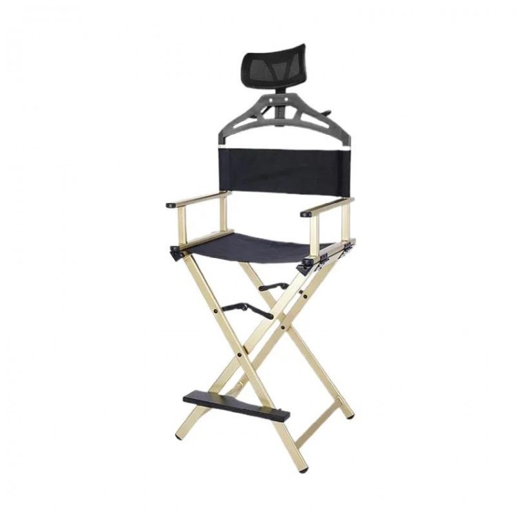 Outdoor Modern Portable All Aluminium Lounge Chair with Headrest - Portable Makeup Artist/Beach Chair Bar Office Makeup Chair