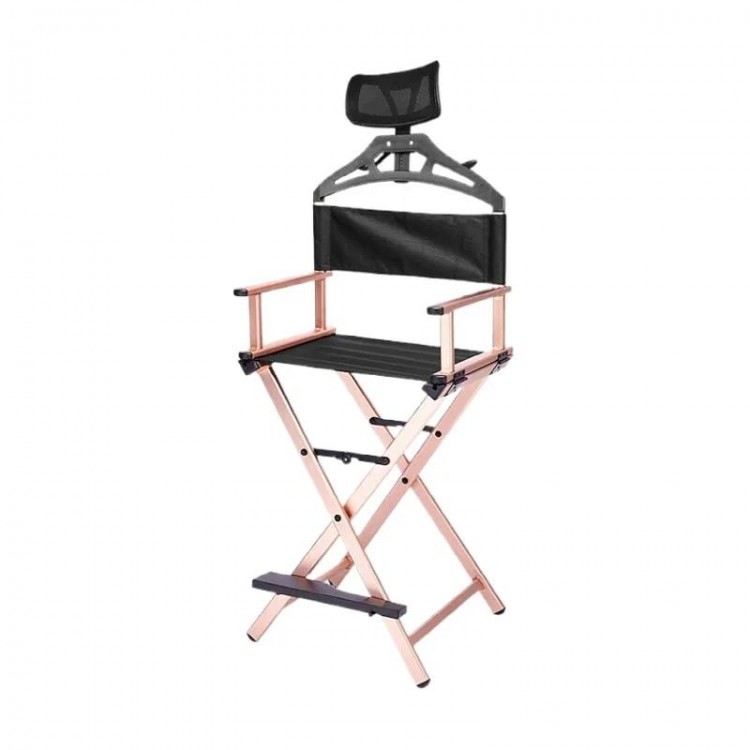 Outdoor Modern Portable All Aluminium Lounge Chair with Headrest - Portable Makeup Artist/Beach Chair Bar Office Makeup Chair