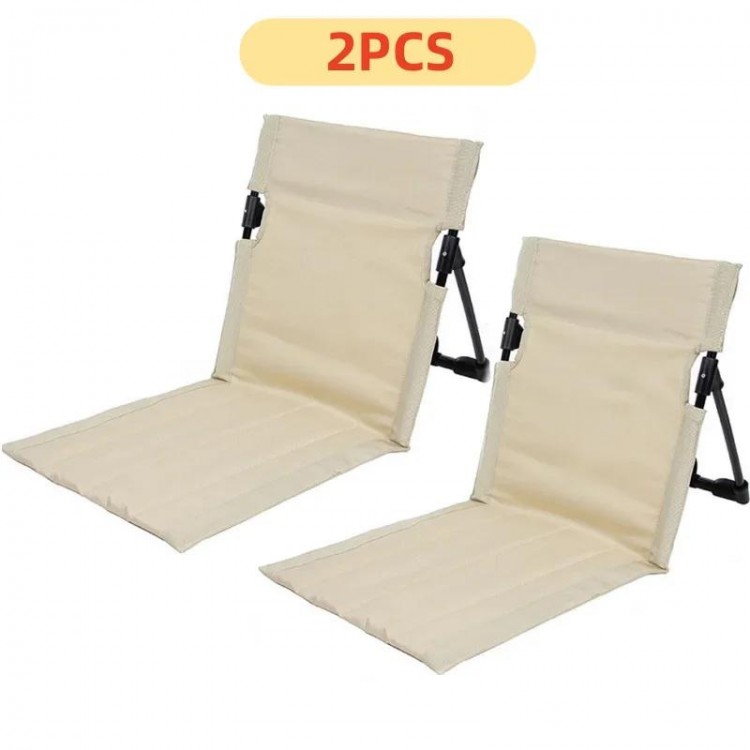 Outdoor Foldable Camping Chair Garden Park Single Reclining Chair Backrest Cushion Picnic Camping Foldable Beach Chair