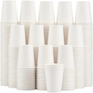 Lamosi 300 Pack 8 OZ Paper Cups, Disposable Coffee Cups, Paper Coffee