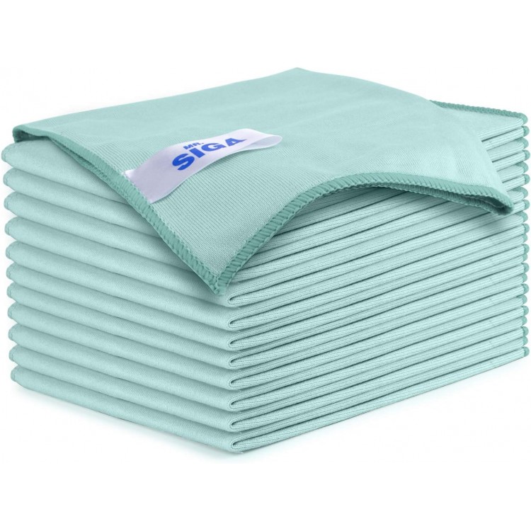 MR.SIGA Ultra Fine Microfiber Cloths for Glass, Pack of 12, 35 x 40cm