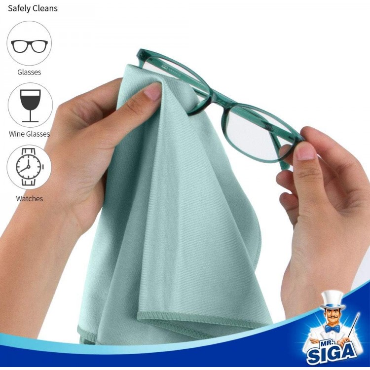 MR.SIGA Ultra Fine Microfiber Cloths for Glass, Pack of 12, 35 x 40cm