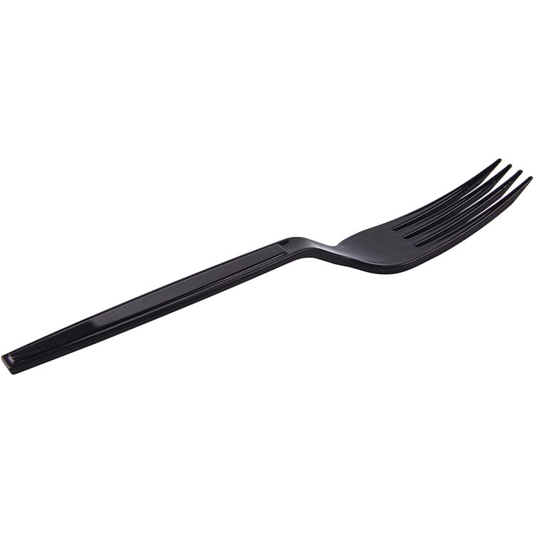 Plastic Fork Disposable Individually Wrapped/Packaged Black 7-Inch Com