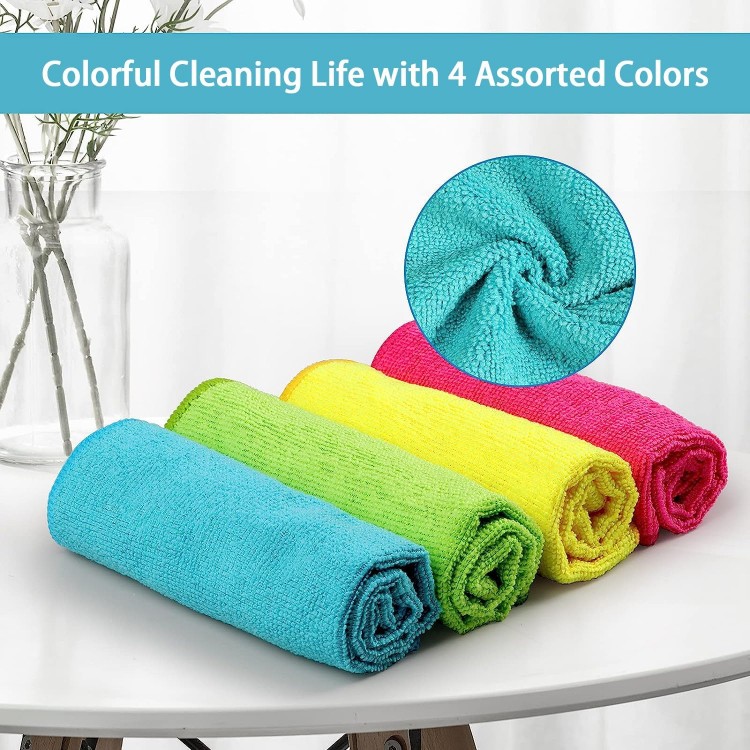 HOMEXCEL Microfiber Cleaning Cloth,12 Pack Cleaning Rag,Cleaning Towel