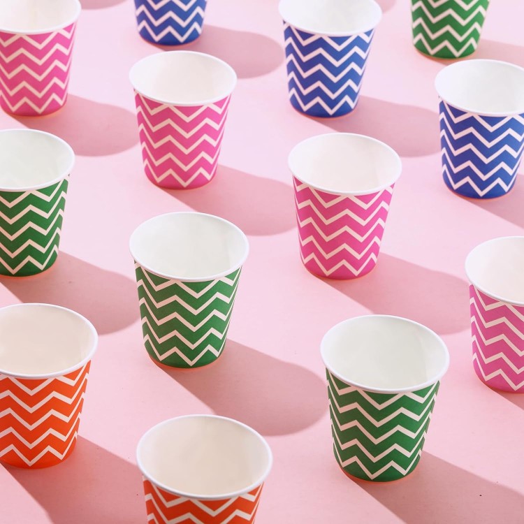 500 Pack 5oz Paper Cups, Multicolor Paper Disposable Cups, Small Mouth