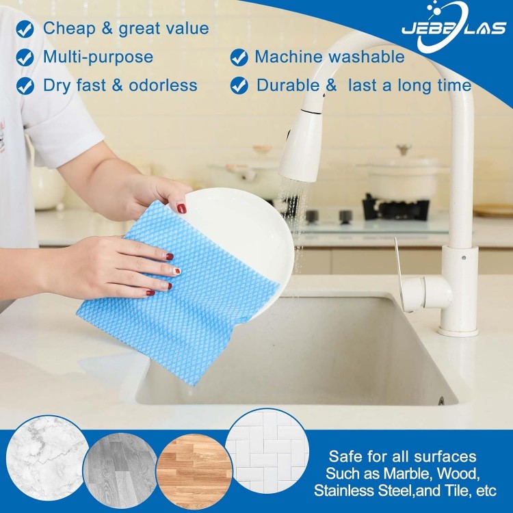 JEBBLAS Disposable Cleaning Towels Dish Towels and Dish Cloths Reusabl