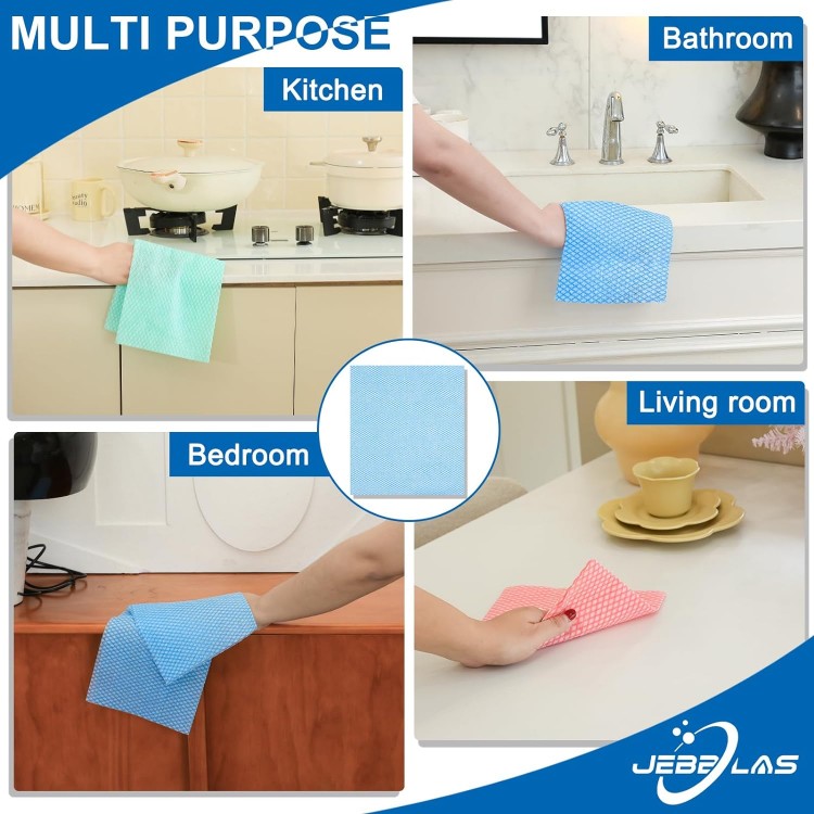 JEBBLAS Disposable Cleaning Towels Dish Towels and Dish Cloths Reusabl