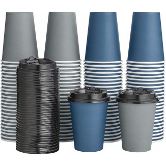 LITOPAK 100 Pack 12 oz Paper Coffee Cups, Disposable Coffee Cups with