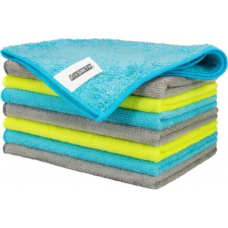 FIXSMITH Microfiber Cleaning Cloth - Pack of 8, Size: 12 x 16 in, Mult