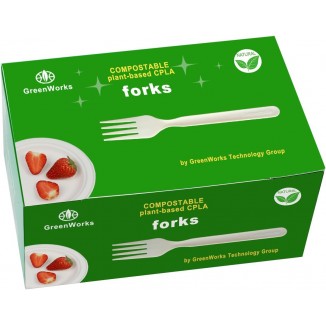 Heavy-duty Compostable Forks, BPI Certified 100 Count 7 Large Disposab