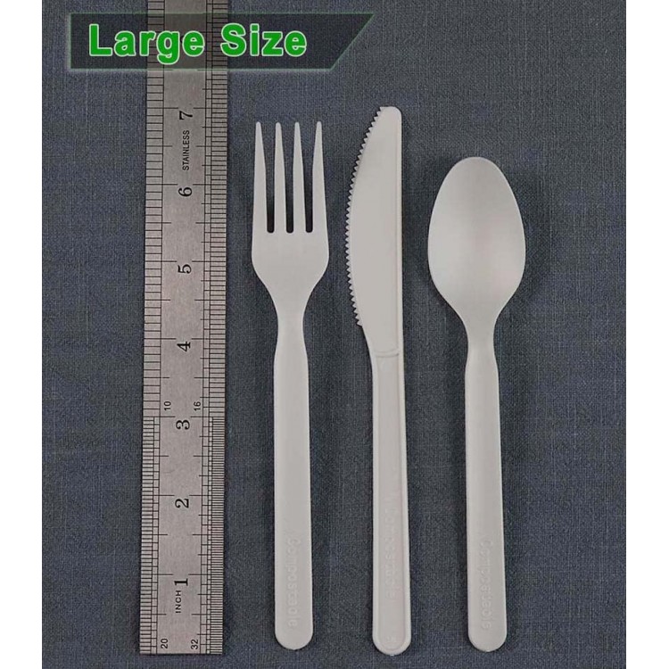 Heavy-duty Compostable Forks, BPI Certified 100 Count 7 Large Disposab