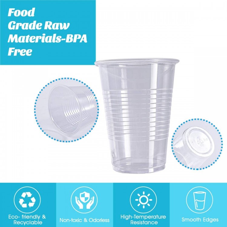 Turbo Bee 500Pack 9 OZ Clear Cold Party Drinking Cups,Transparent Plas