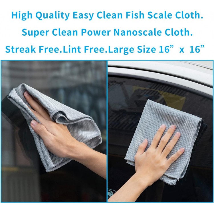 Fish Scale Streak Free Magic Glass Window Car Mirror Microfiber Cleani
