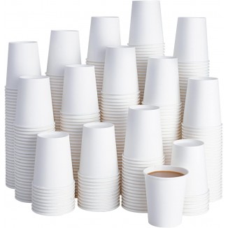 LITOPAK 400 Pack 8 oz Disposable Paper Coffee Cup, Hot/Cold Beverage D