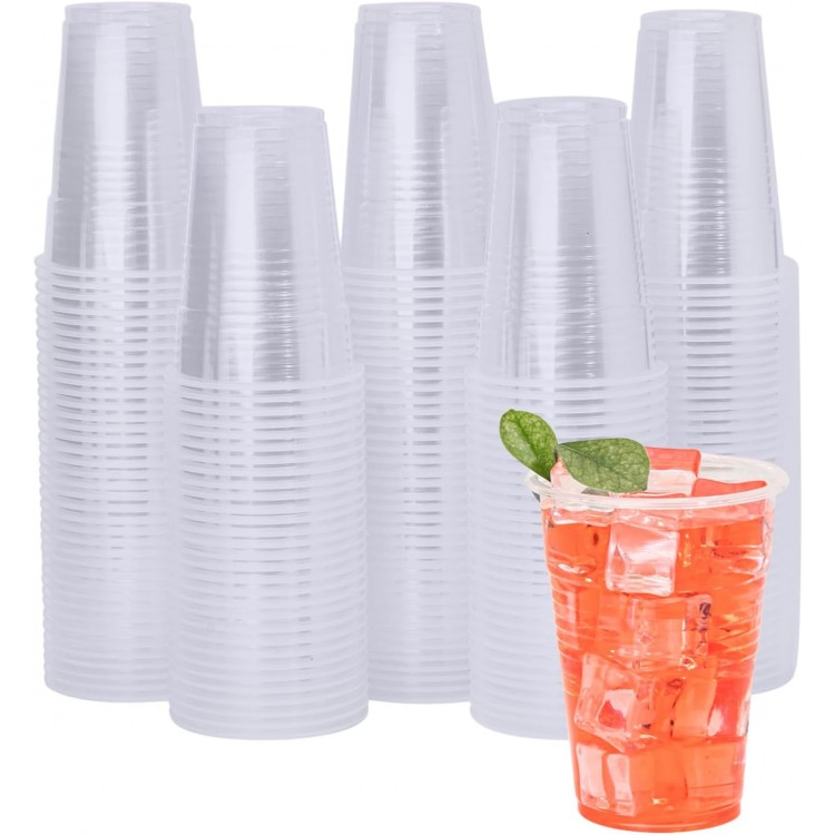 YEEHAW 9 oz Disposable Clear Cups, 500 Pack - Cold Drink Cups for Ice