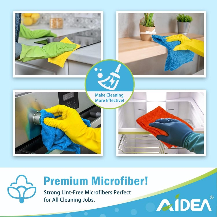 AIDEA Microfiber Cleaning Cloths-8PK, All-Purpose Cleaning Towels, Sof