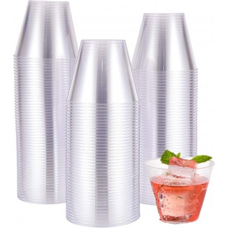 JOLLY CHEF 9 oz Clear Disposable Plastic Cups, 100 Pack Clear Plastic