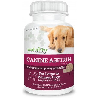 Canine Aspirin for Dogs | Fast Pain Relief | Large Dogs | Liver Flavor | 120 Chewable Tablets