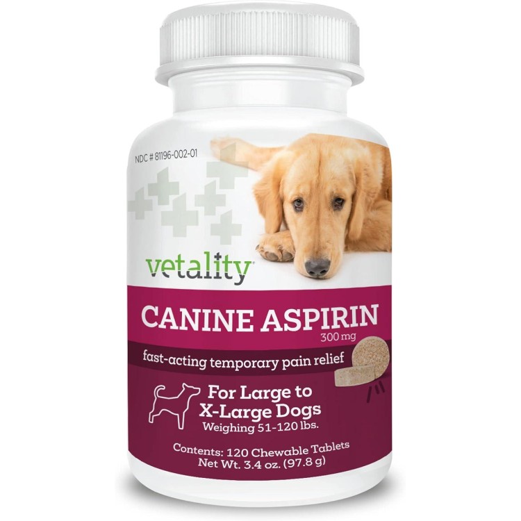 Canine Aspirin for Dogs | Fast Pain Relief | Large Dogs | Liver Flavor | 120 Chewable Tablets