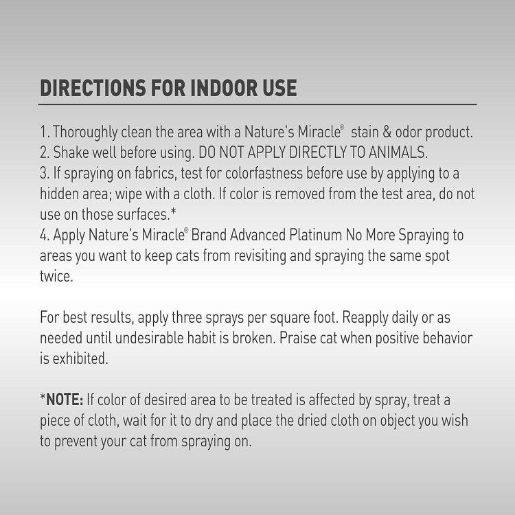 Nature's Miracle Advanced Platinum No More Spraying, 24 Ounces, Helps Discourage Repetitive Cat Spraying