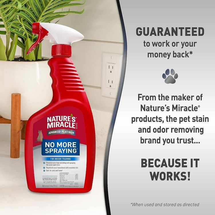 Nature's Miracle Advanced Platinum No More Spraying, 24 Ounces, Helps Discourage Repetitive Cat Spraying