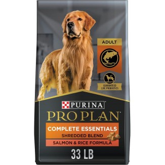 Purina Pro Plan High Protein Dog Food With Probiotics for Dogs, Shredded Blend Salmon & Rice Formula - 33 lb. Bag