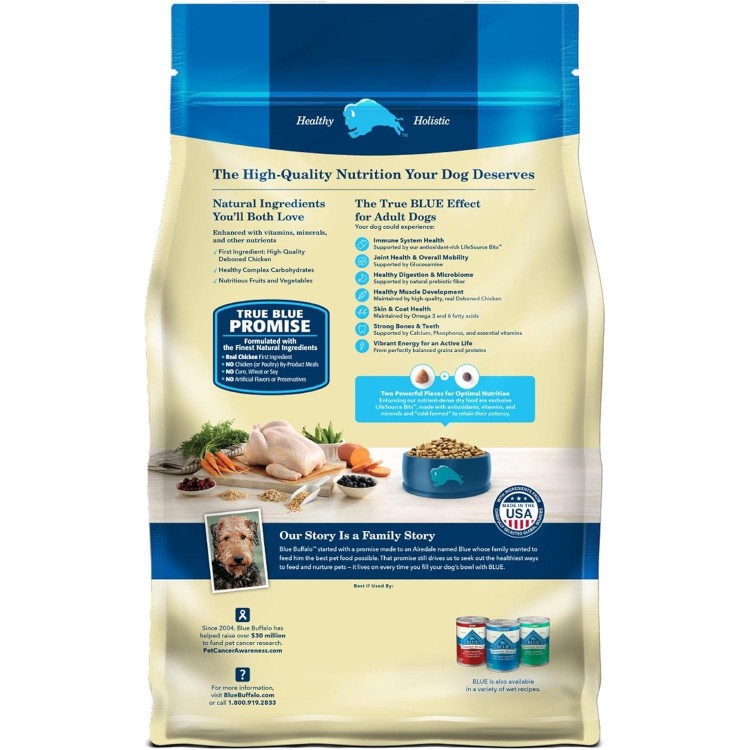 Blue Buffalo Life Protection Formula Adult Dry Dog Food, Helps Build and Maintain Strong Muscles, Made with Natural Ingredients, Chicken & Brown Rice Recipe, 30-lb. Bag