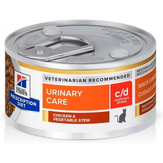 Hill's Prescription Diet c/d Multicare Stress Urinary Care Chicken & Vegetable Stew Wet Cat Food, Veterinary Diet, 2.9 oz. Cans, 24-Pack