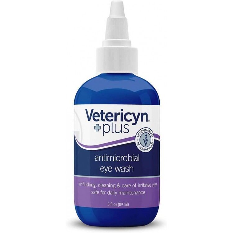 Vetericyn Plus Dog and Cat Eye Wash | Eye Drops for Dogs and Cats to Flush and Soothe Eye Irritations, Dog Tear Stain Cleaner, Safe for All Animals. 3 ounces