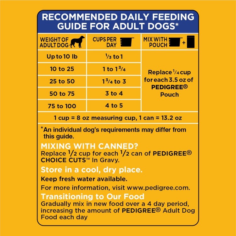 PEDIGRE Complete Nutrition Grilled Steak & Vegetable Dry Dog Food for Adult Dog, Omega-6 Fatty Acids, No Artificial Flavors, 44 lb Bag