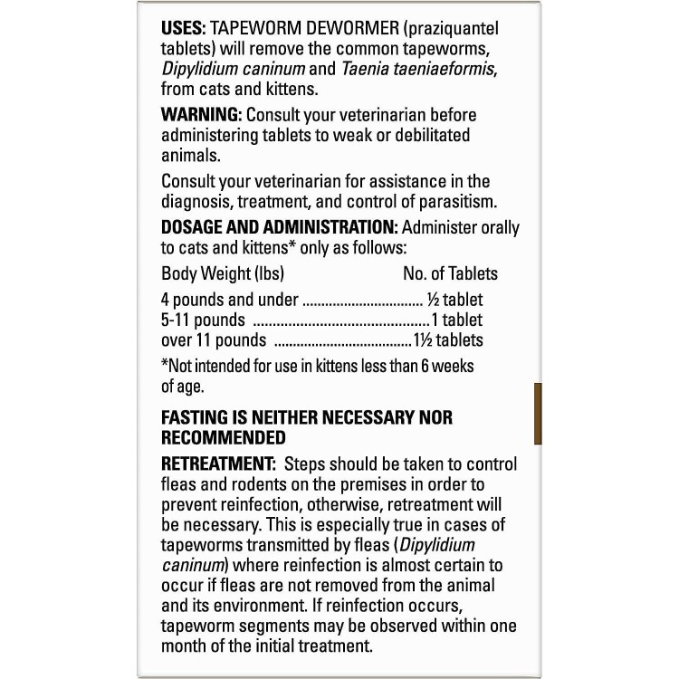 Tapeworm Dewormer for Cats and Kittens