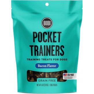 BIXBI Pocket Trainers, Bacon (6 oz, 1 Pouch) - Small Training Treats for Dogs - Low Calorie and Grain Free Dog Treats, Flavorful Pocket Size Healthy and All Natural Dog Treats