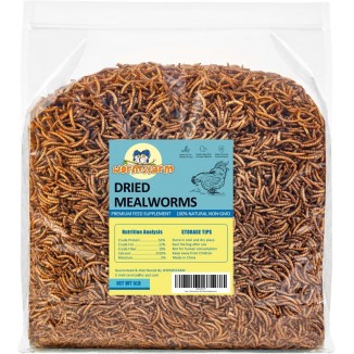 5lb Dried Mealworms for Birds,Chicken Treats for Laying hens,Feed for Blue Birds,Ducks,Fish,Turtles