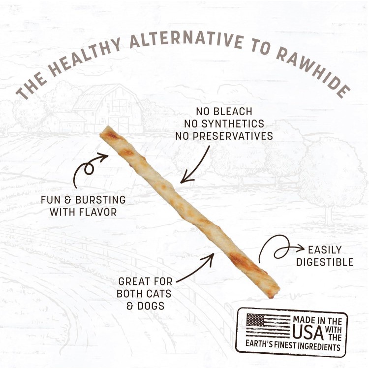 Earth Animal No Hide Stix Beef Flavored Natural Rawhide Free Dog Chews Long Lasting Dog Chew Sticks | Dog Treats for Small Dogs and Cats | Great Dog Chews for Aggressive Chewers (3 Pack)