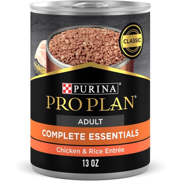 Purina Pro Plan High Protein Dog Food Wet Pate, Chicken and Rice Entree - (Pack of 12) 13 oz. Cans