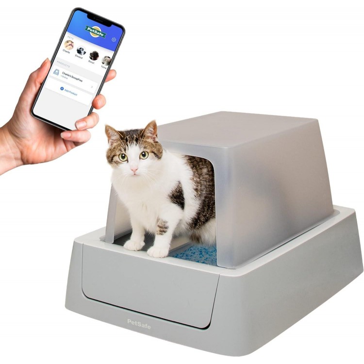 PetSafe ScoopFree Crystal Smart Front-Entry Self-Cleaning Cat Litter Box - WiFi & App Enabled - Hands-Free Cleanup with Disposable Crystal Trays - Less Tracking, Superior Odor Control