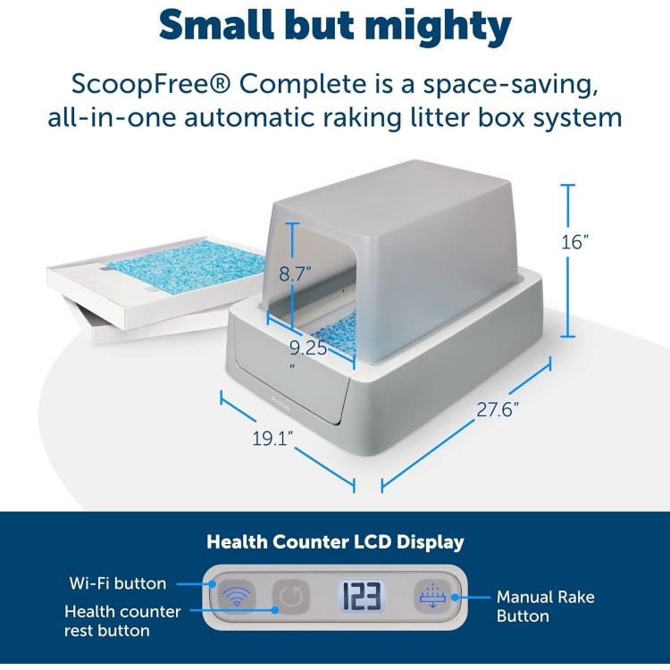 PetSafe ScoopFree Crystal Smart Front-Entry Self-Cleaning Cat Litter Box - WiFi & App Enabled - Hands-Free Cleanup with Disposable Crystal Trays - Less Tracking, Superior Odor Control