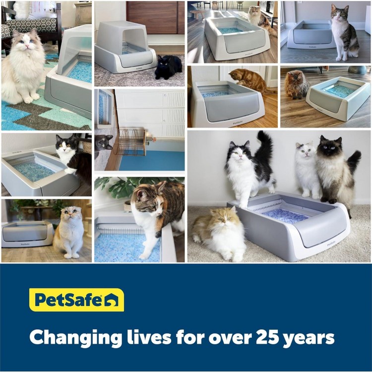 PetSafe ScoopFree Crystal Smart Front-Entry Self-Cleaning Cat Litter Box - WiFi & App Enabled - Hands-Free Cleanup with Disposable Crystal Trays - Less Tracking, Superior Odor Control