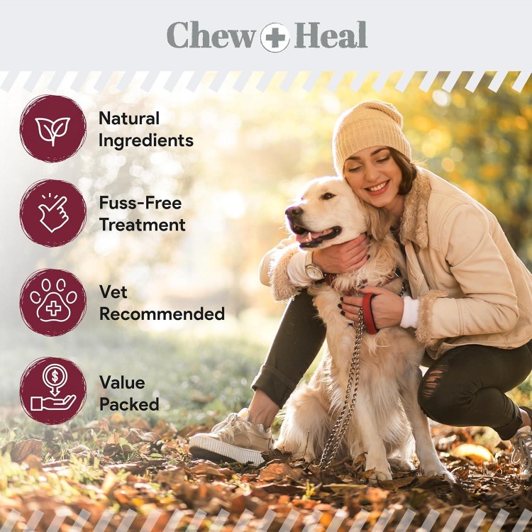 Chewable Flea and Tick Prevention for Dogs - 180 Soft Chews - Natural Defense, Made in USA - Small & Large Dogs - Gluten-Free, GMO-Free, Corn-Free