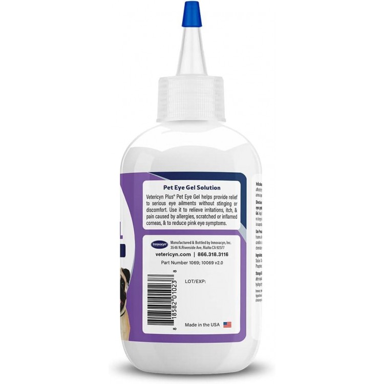 Vetericyn Plus Pet Eye Gel | Dog and Cat Eye Ointment Alternative to Lubricate and Relieve Eye Irritations and Abrasions, Reduce Symptoms of Pink Eye in Dogs and Cats. 3 ounces