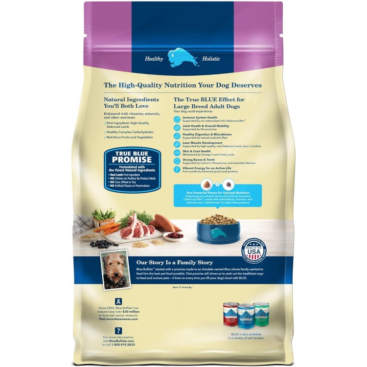 Blue Buffalo Life Protection Formula Large Breed Adult Dry Dog Food, Promotes Joint Health and Lean Muscles, Made with Natural Ingredients, Lamb & Brown Rice Recipe, 34-lb. Bag